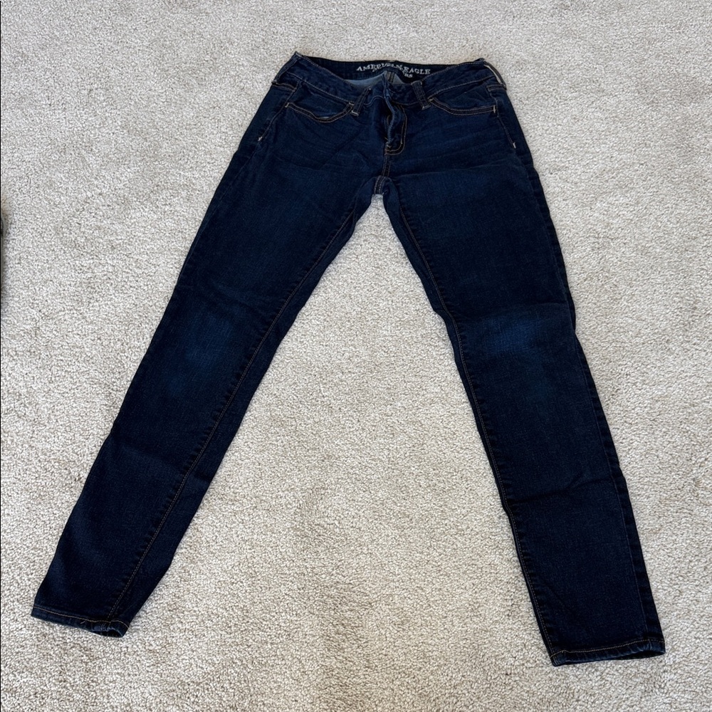 American Eagle Outfitters Dark Blue Skinny Jeans - Women's